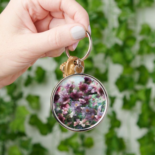 Cherry Blossom Splash Flowers Key Ring (Hand)