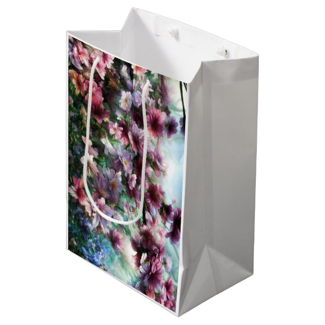 Cherry Blossom Splash flowers Medium Gift Bag (Front Angled)