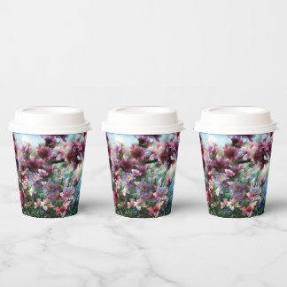 Cherry Blossom Splash Flowers Paper Cups