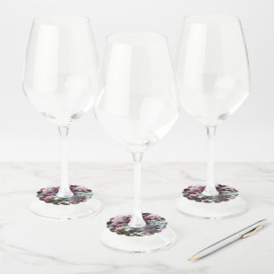 Cherry Blossom Splash Flowers Wine Glass Tag