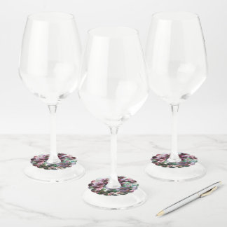 Cherry Blossom Splash Flowers Wine Glass Tag