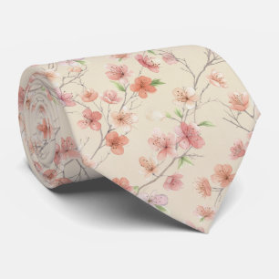 Cherry Blossom Spring Floral Pattern Tie