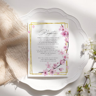 cherry blossom spring floral wedding info card