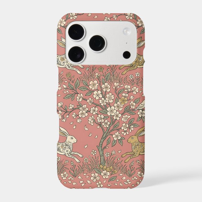 Cherry Blossom Spring Hare Phone Case (Back)