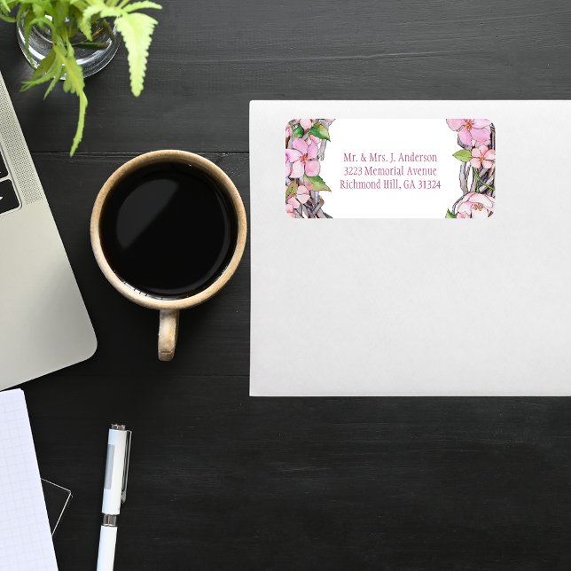 Cherry Blossom Spring Pink Watercolor Label (Creator Uploaded)