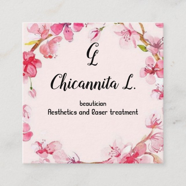 Cherry blossom Spring Sakura Japanese  Square Business Card (Front)