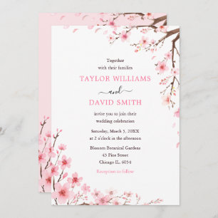 Cherry Blossom Spring Wedding Invitation