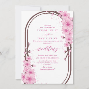 Cherry Blossom Spring Wedding Invitation