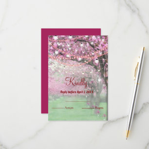 Cherry blossom spring wedding RSVP Card