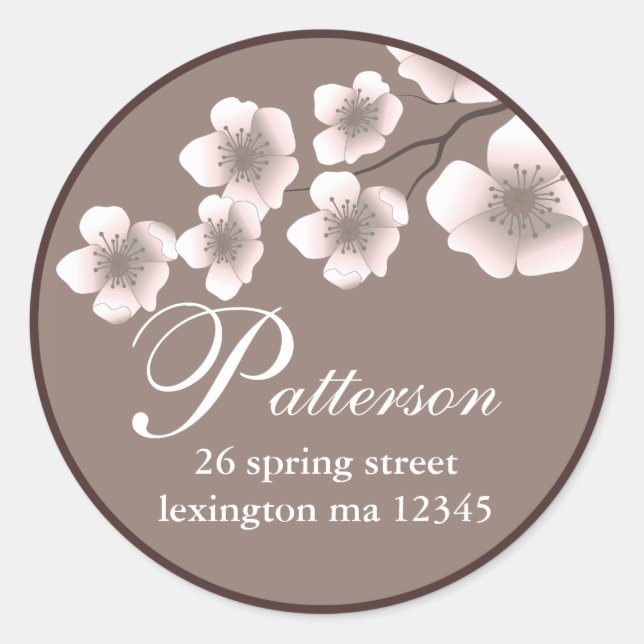 Cherry Blossom Springtime Address Label (Front)