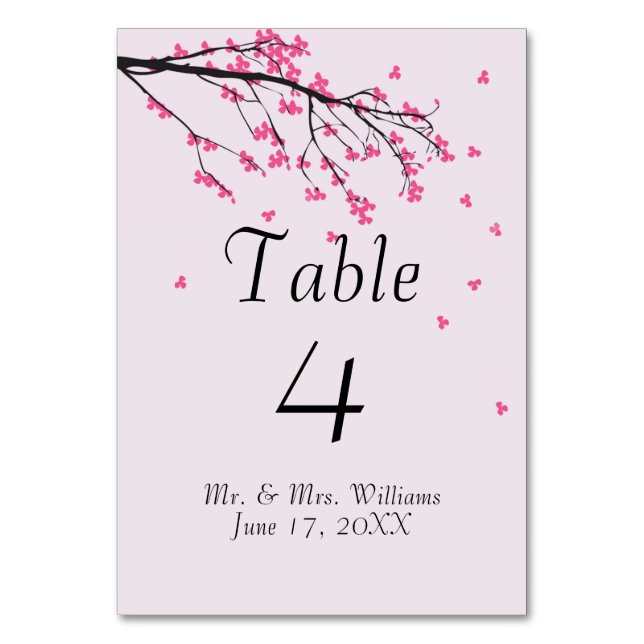 Cherry Blossom Stem - Table Card (Back)