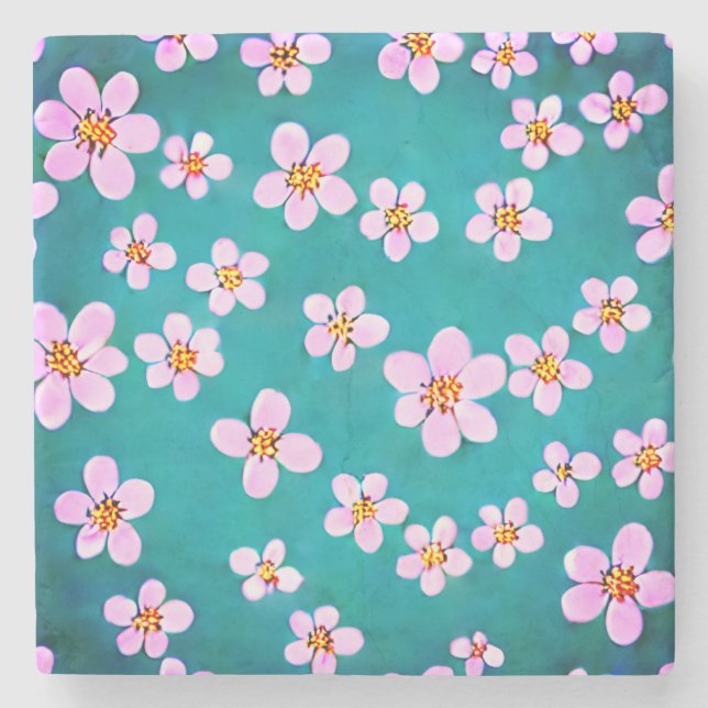 Cherry Blossom Stone Coaster (Front)