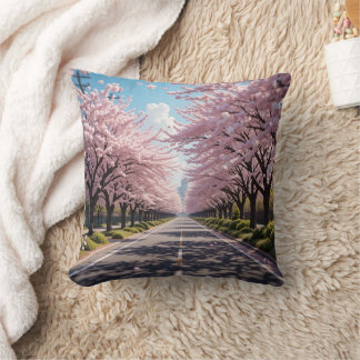 Cherry blossom street fluttering i cushion