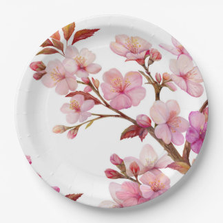 Cherry Blossom Study in Bloom — Paper Plates