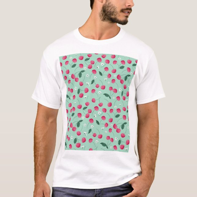 Cherry Blossom: Summer Festive Design T-Shirt (Front)