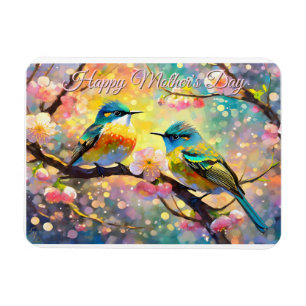 Cherry Blossom Sunrise Mother's Day Songbirds Magnet