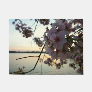 Cherry Blossom Sunset in Washington DC Doormat