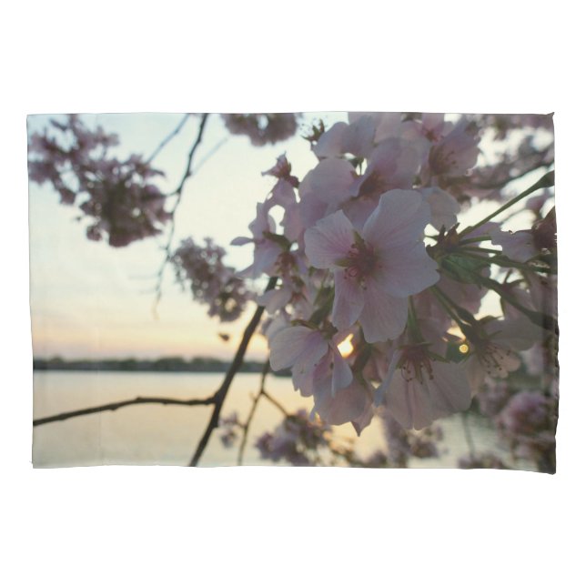 Cherry Blossom Sunset in Washington DC Pillowcase (Front)