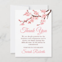 Cherry Blossom Sympathy Thank You Note Card
