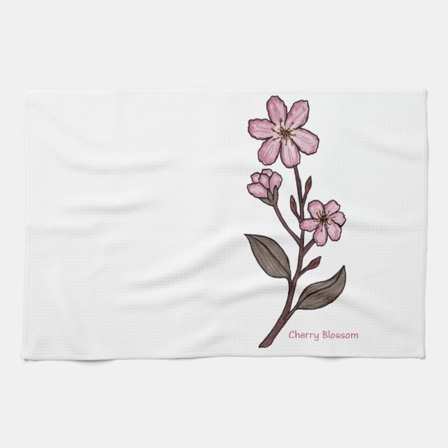 Cherry Blossom Tea Towel (Horizontal)