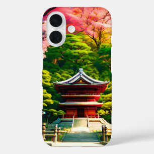Cherry Blossom Temple iPhone 16 Case