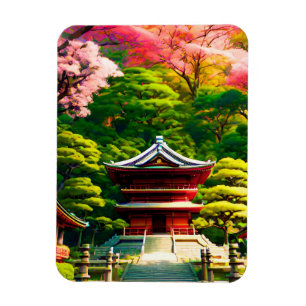 Cherry Blossom Temple Magnet