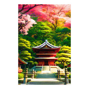 Cherry Blossom Temple Photo Print