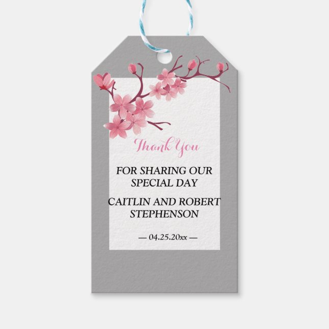 Cherry Blossom   thank you Gift Tags (Front)