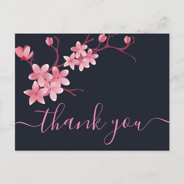 Cherry Blossom   Thank you Postcard (Front)
