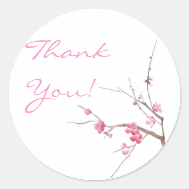 Cherry Blossom Thank You Sticker (Front)