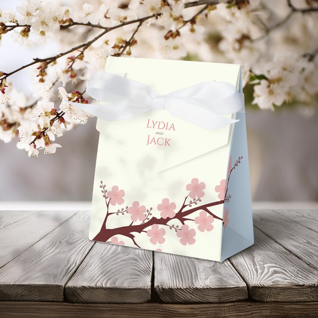 Cherry Blossom Themed Wedding Favour Box (Creator Uploaded)