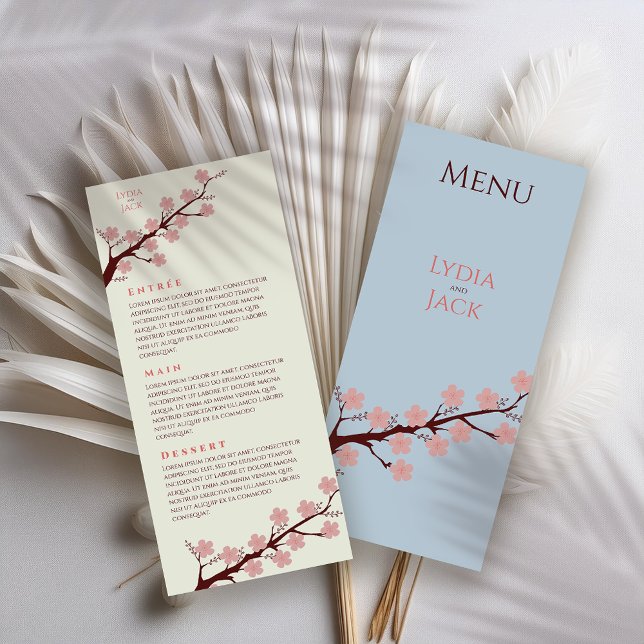 Cherry Blossom Themed Wedding Menu (Creator Uploaded)