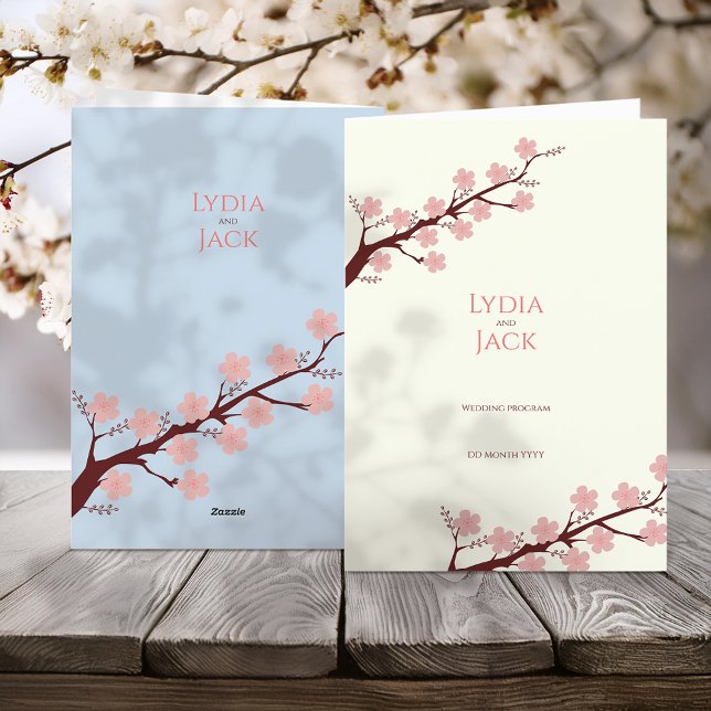 Cherry Blossom Themed Wedding Programme (Creator Uploaded)