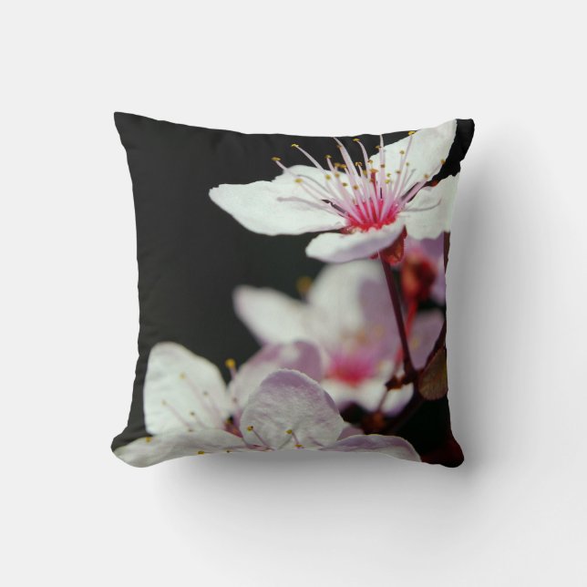 Cherry Blossom Throw Pillow (Front)