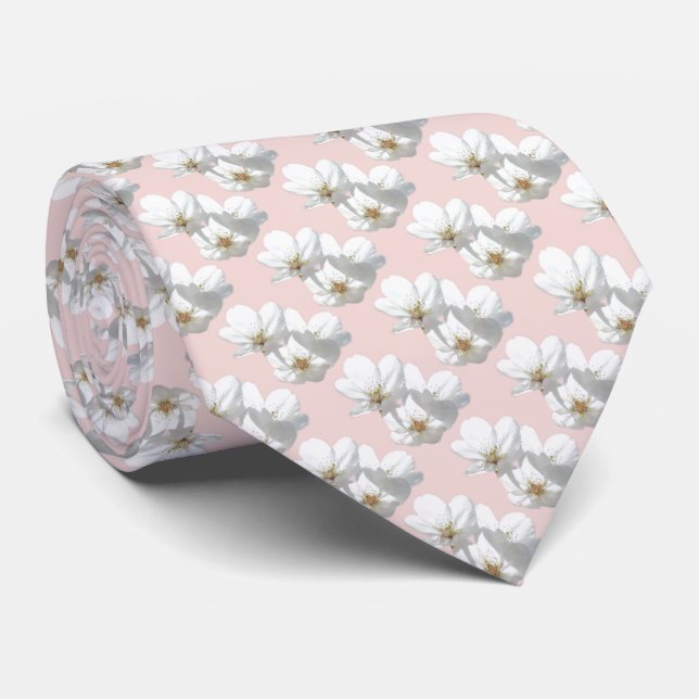 Cherry Blossom Tie Spring Blossoms Lucky Necktie (Rolled)