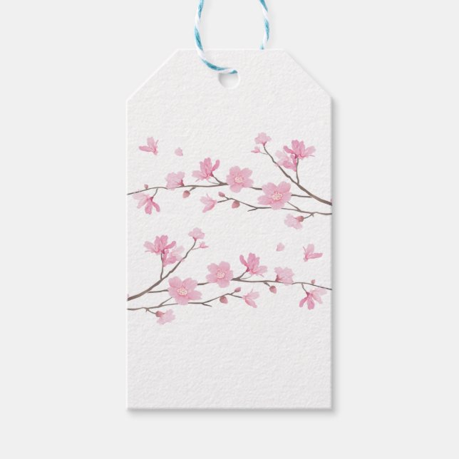 Cherry Blossom - Transparent-Background Gift Tags (Front)