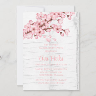 Cherry Blossom Tree Bark Bachelorette Party Invitation