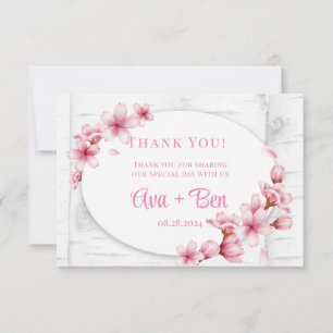 Cherry Blossom Tree Bark Wedding Thank You Card