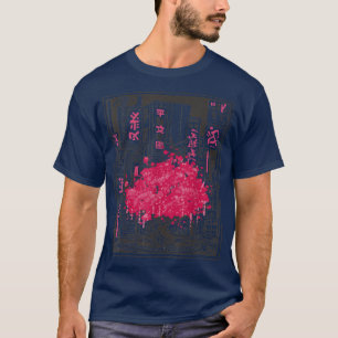 Cherry Blossom Tree City Sakura Anime Graphic Art T-Shirt