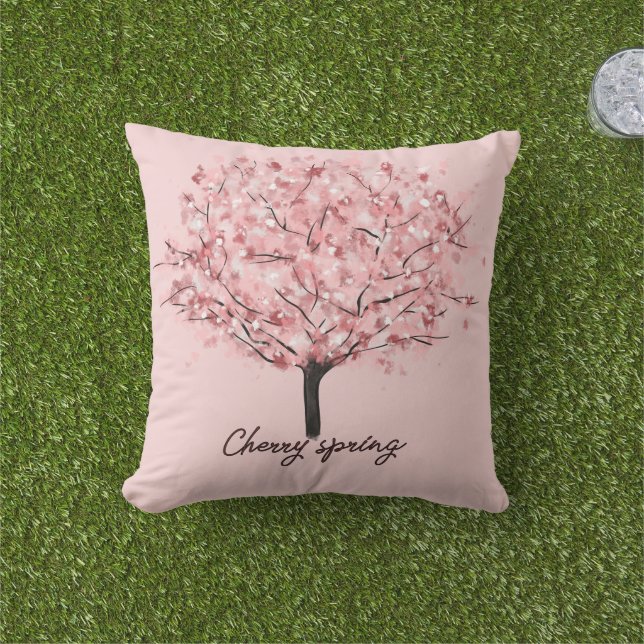 Cherry Blossom Tree Cushion (Grass)