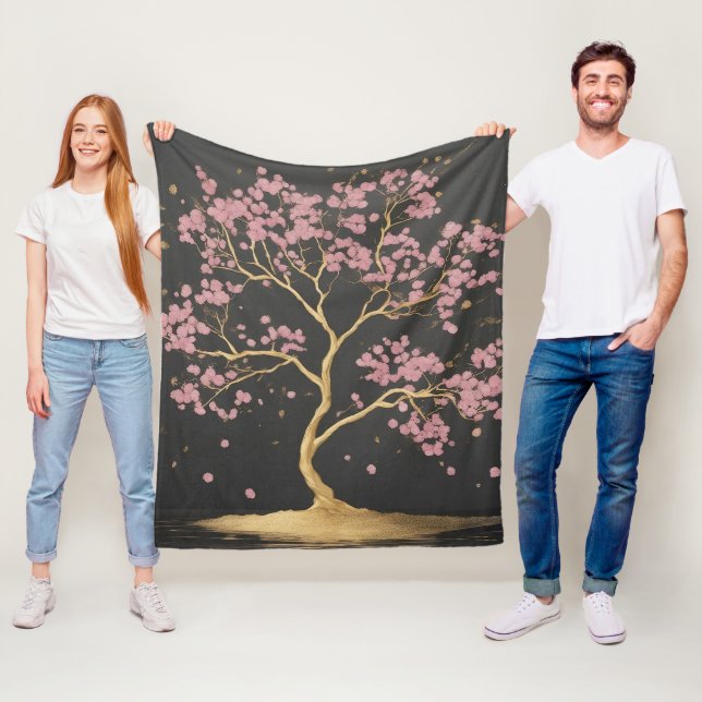 Cherry Blossom Tree Fleece Blanket (In Situ)