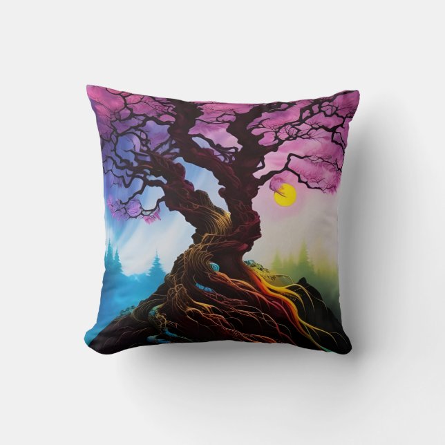 Cherry blossom Tree of life Cushion (Front)