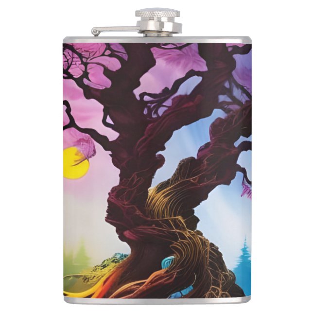 Cherry blossom Tree of life Hip Flask (Front)