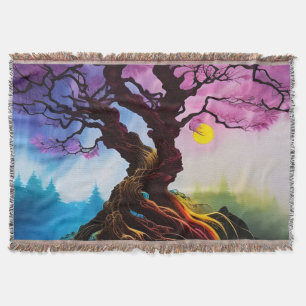 Cherry blossom Tree of life Throw Blanket