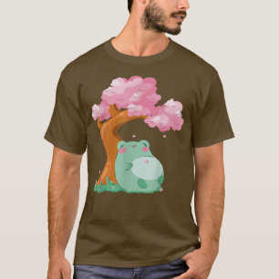 Cherry Blossom Tree Sakura Cute Frog Kawaii Japane T-Shirt