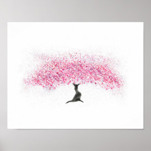 Cherry Blossom Tree Watercolor Poster