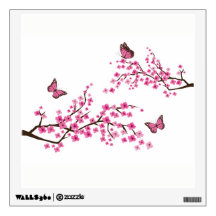 Cherry Blossom Tree with Butterflies Wall Decals
