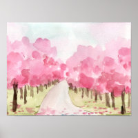 Cherry Blossom trees Lined on Both Sides