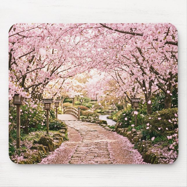 Cherry Blossom Trees Mouse Pad (Front)