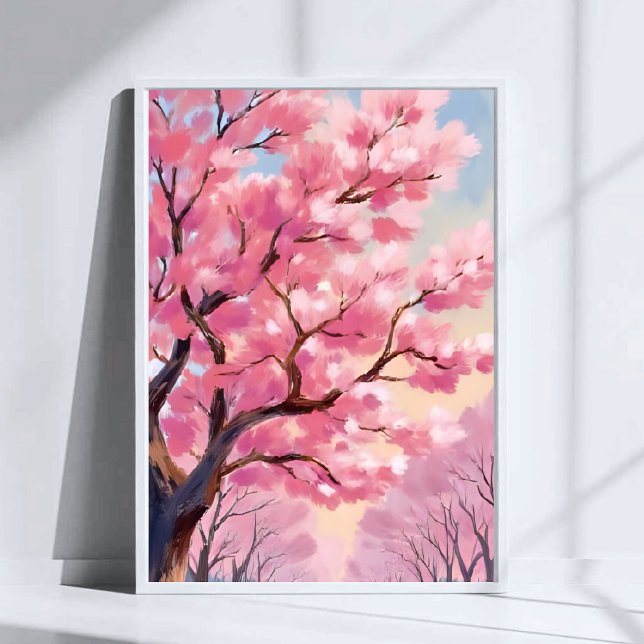 Cherry Blossom Trees Pink Floral Painting Art Poster (Creator Uploaded)